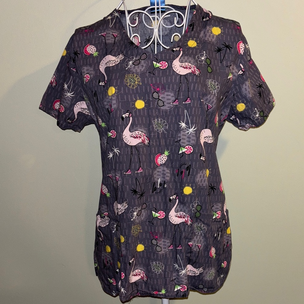 Zoe + Chloe Scrub Top Size Small